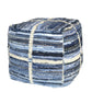 Blue Striped Square Pouf By Homeroots | Ottomans | Modishstore - 2