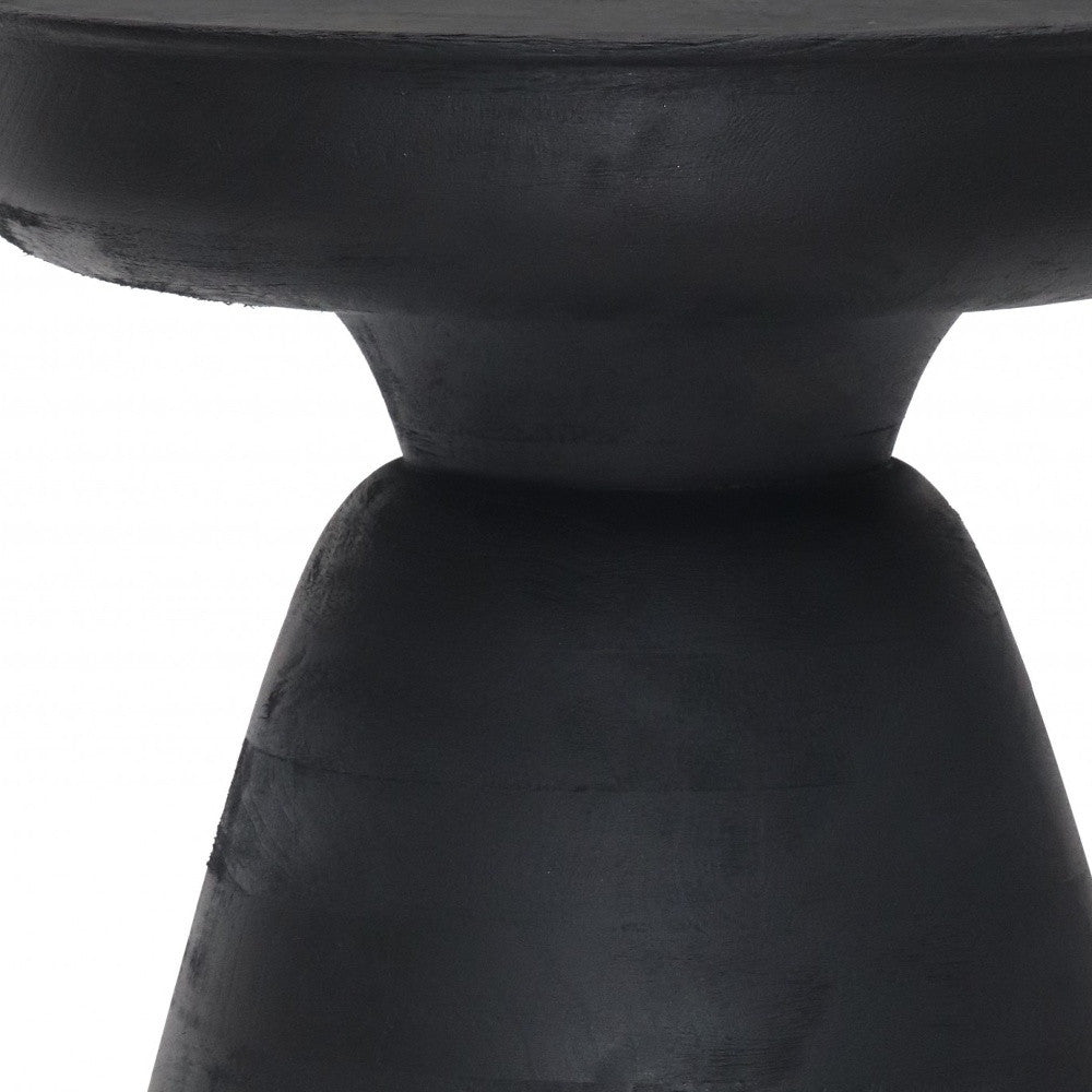 Black Solid Wood Round End Table By Homeroots | End Tables | Modishstore - 6