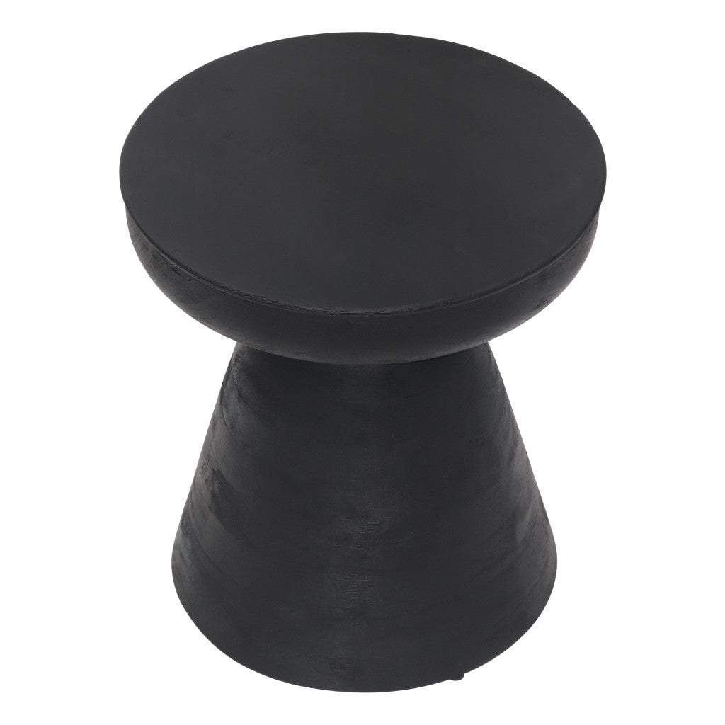 Black Solid Wood Round End Table By Homeroots | End Tables | Modishstore - 3