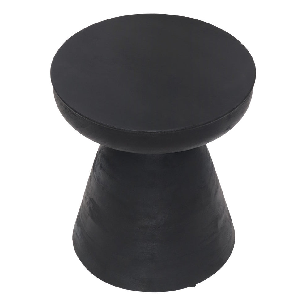 Black Solid Wood Round End Table By Homeroots | End Tables | Modishstore - 3