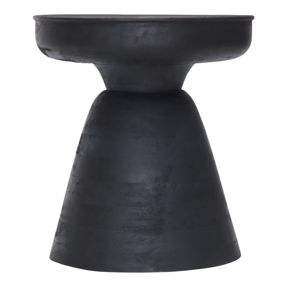 Black Solid Wood Round End Table By Homeroots | End Tables | Modishstore - 4