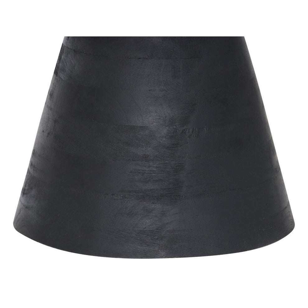 Black Solid Wood Round End Table By Homeroots | End Tables | Modishstore - 5
