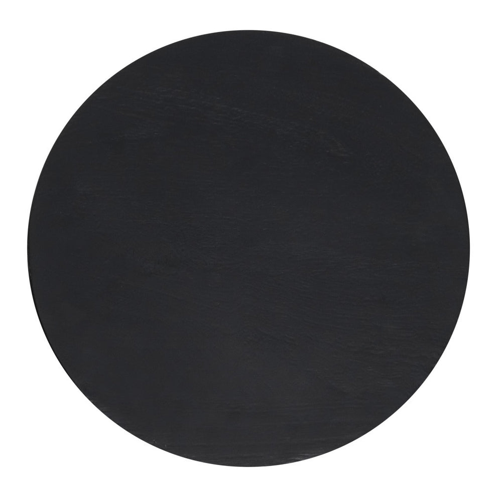 Black Solid Wood Round End Table By Homeroots | End Tables | Modishstore - 8