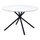 White And Black Rounded Steel Dining Table By Homeroots | Dining Tables | Modishstore - 3