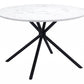 White And Black Rounded Steel Dining Table By Homeroots | Dining Tables | Modishstore - 2