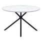 White And Black Rounded Steel Dining Table By Homeroots | Dining Tables | Modishstore - 4