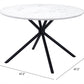 White And Black Rounded Steel Dining Table By Homeroots | Dining Tables | Modishstore - 6