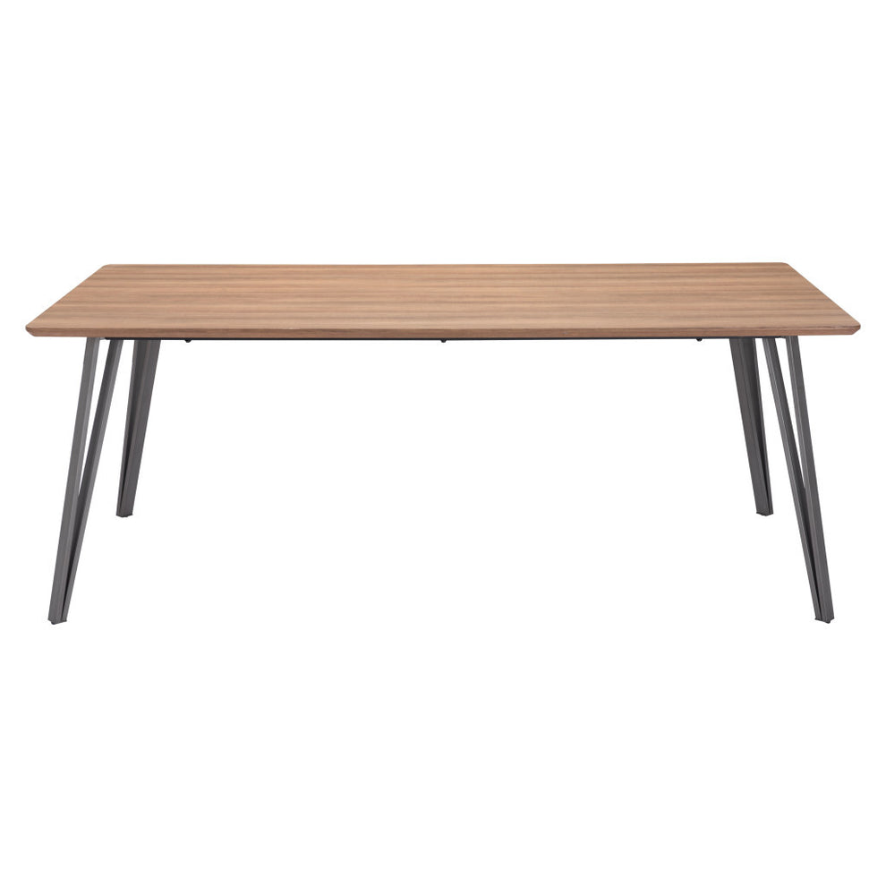 Wood Brown And Gray Steel Dining Table By Homeroots | Dining Tables | Modishstore - 3