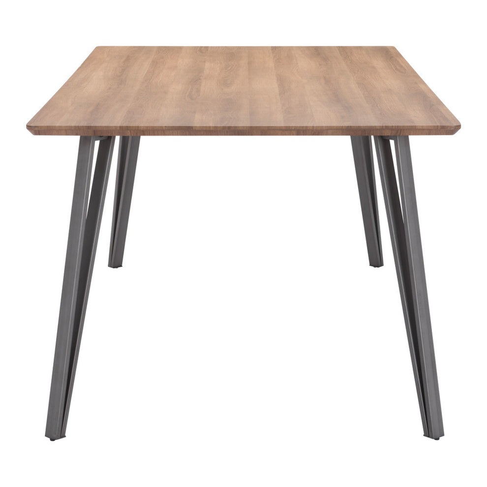 Wood Brown And Gray Steel Dining Table By Homeroots | Dining Tables | Modishstore - 4