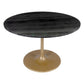Gold Rounded Steel Pedestal Base Dining Table By Homeroots | Dining Tables | Modishstore - 2