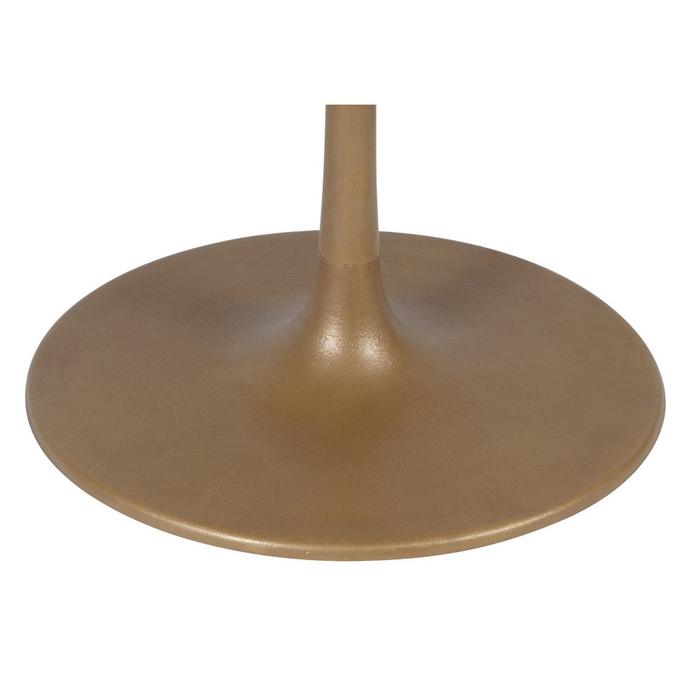 Gold Rounded Steel Pedestal Base Dining Table By Homeroots | Dining Tables | Modishstore - 4