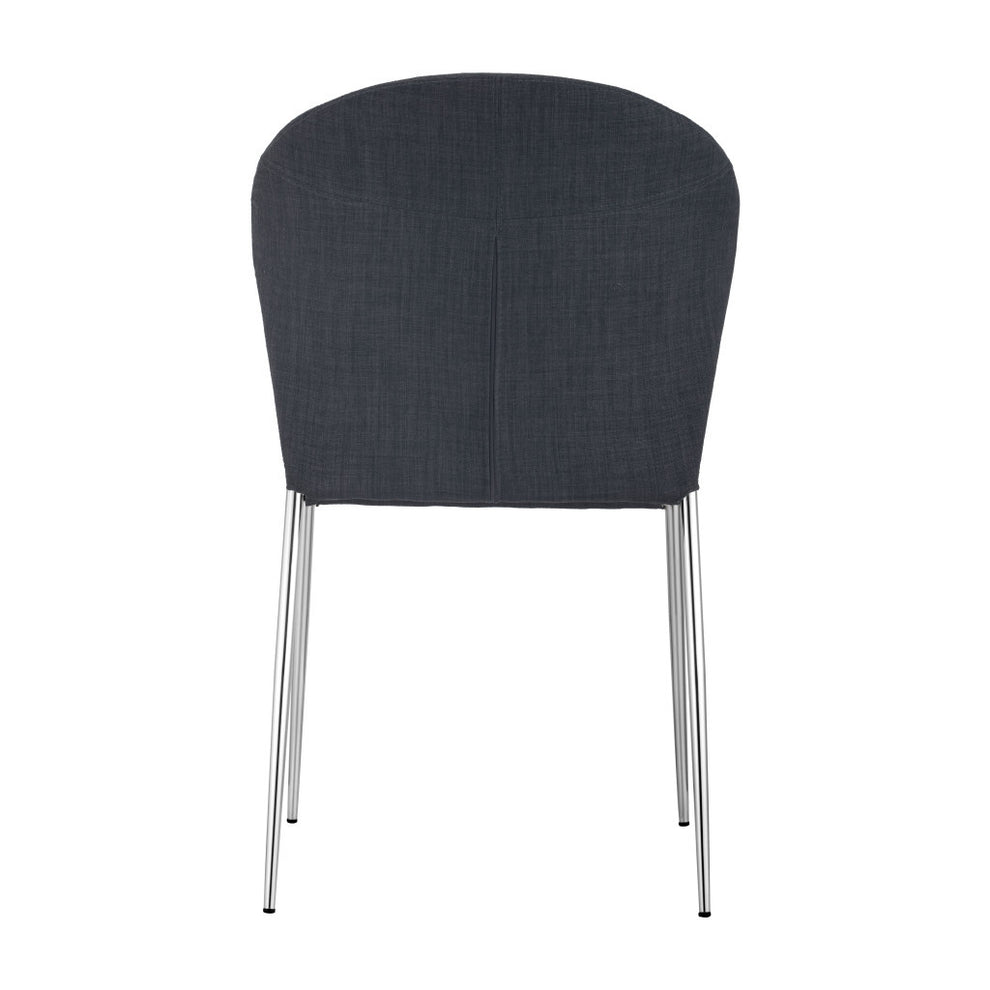 Set of Four Gray And Silver Upholstered Fabric Wing Back Dining Side Chairs By Homeroots | Dining Chairs | Modishstore - 3