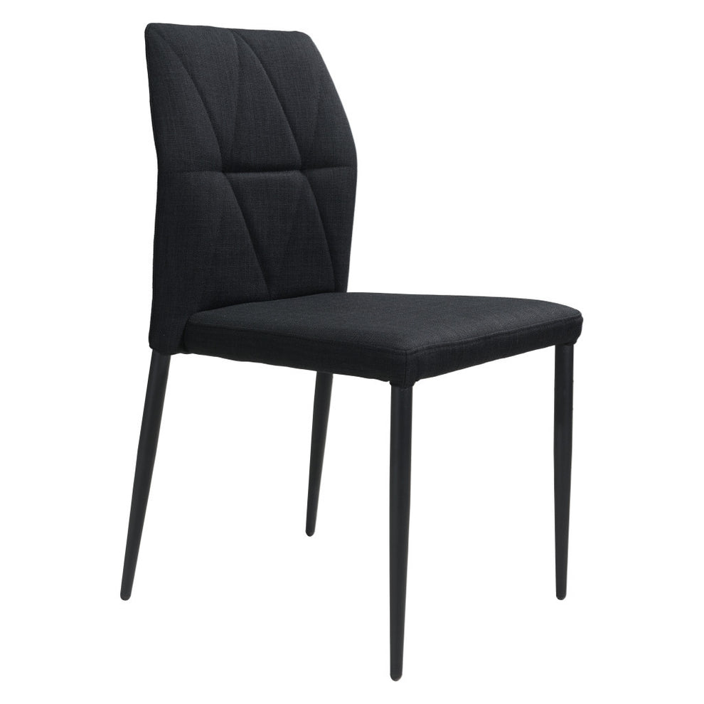 Set of Four Tufted Black Upholstered Fabric Dining Side Chairs By Homeroots | Dining Chairs | Modishstore - 2