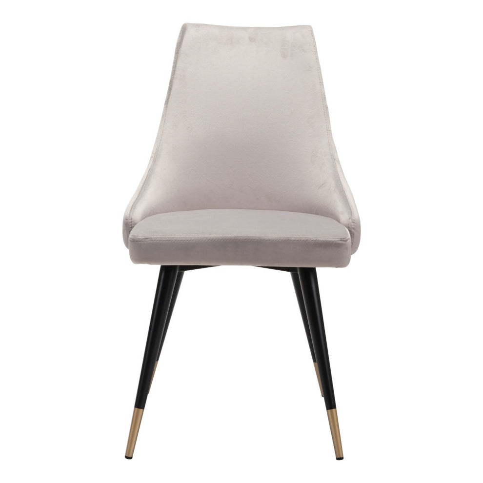 Set of Two Tufted Gray And Black Upholstered Velvet Windsor Back Dining Side Chairs By Homeroots | Dining Chairs | Modishstore - 4