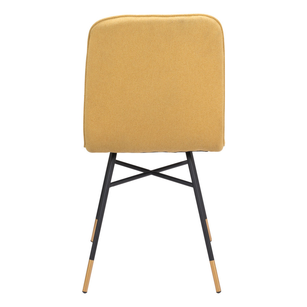 Set of Two Yellow And Black Upholstered Fabric Dining Side Chairs By Homeroots | Dining Chairs | Modishstore - 4