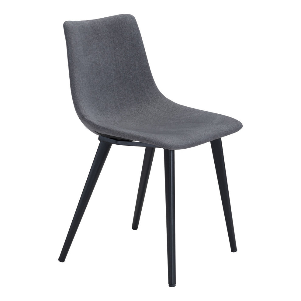 Set of Two Gray And Black Upholstered Fabric Dining Side Chairs By Homeroots | Dining Chairs | Modishstore - 2