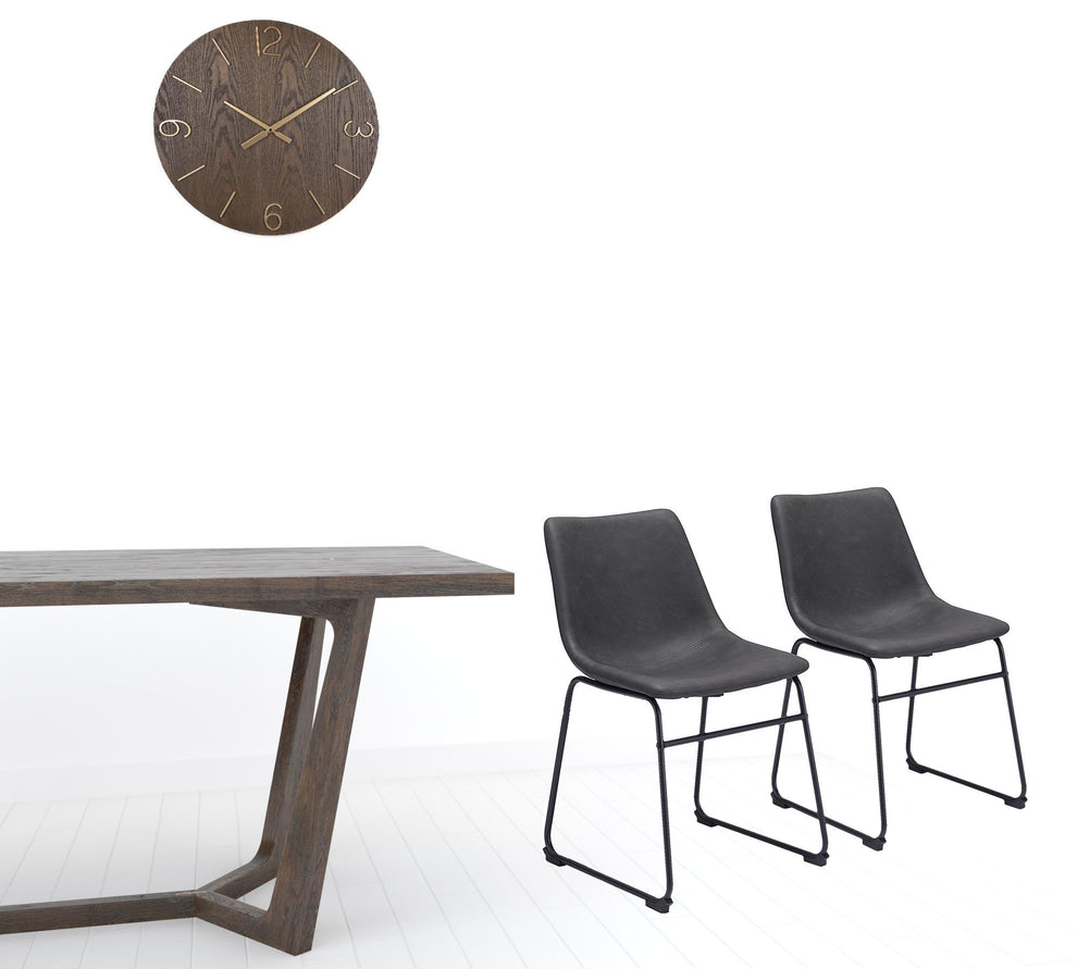 Set Of 2 Black Solid Back Dining Chairs By Homeroots | Dining Chairs | Modishstore - 3