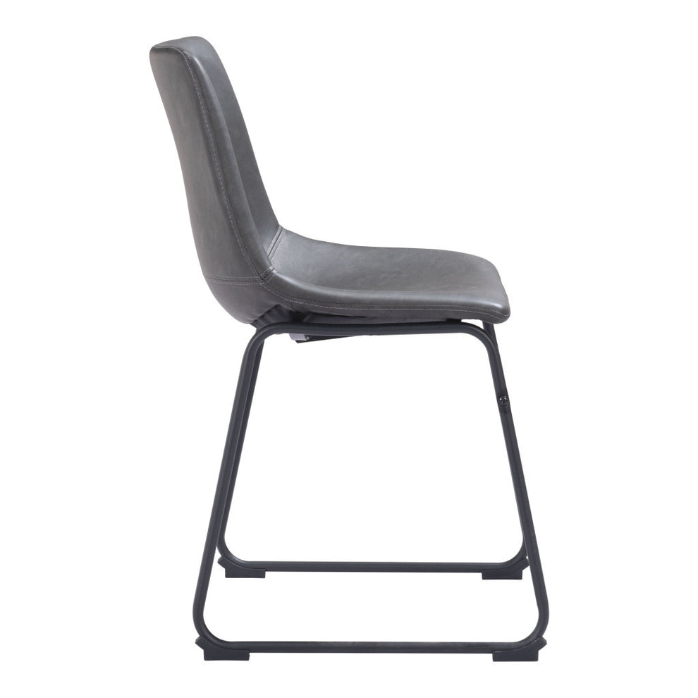 Set Of 2 Black Solid Back Dining Chairs By Homeroots | Dining Chairs | Modishstore - 4