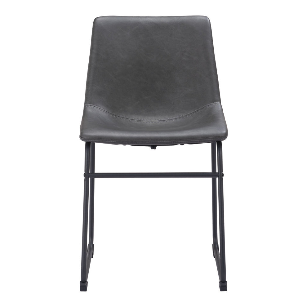 Set Of 2 Black Solid Back Dining Chairs By Homeroots | Dining Chairs | Modishstore - 5