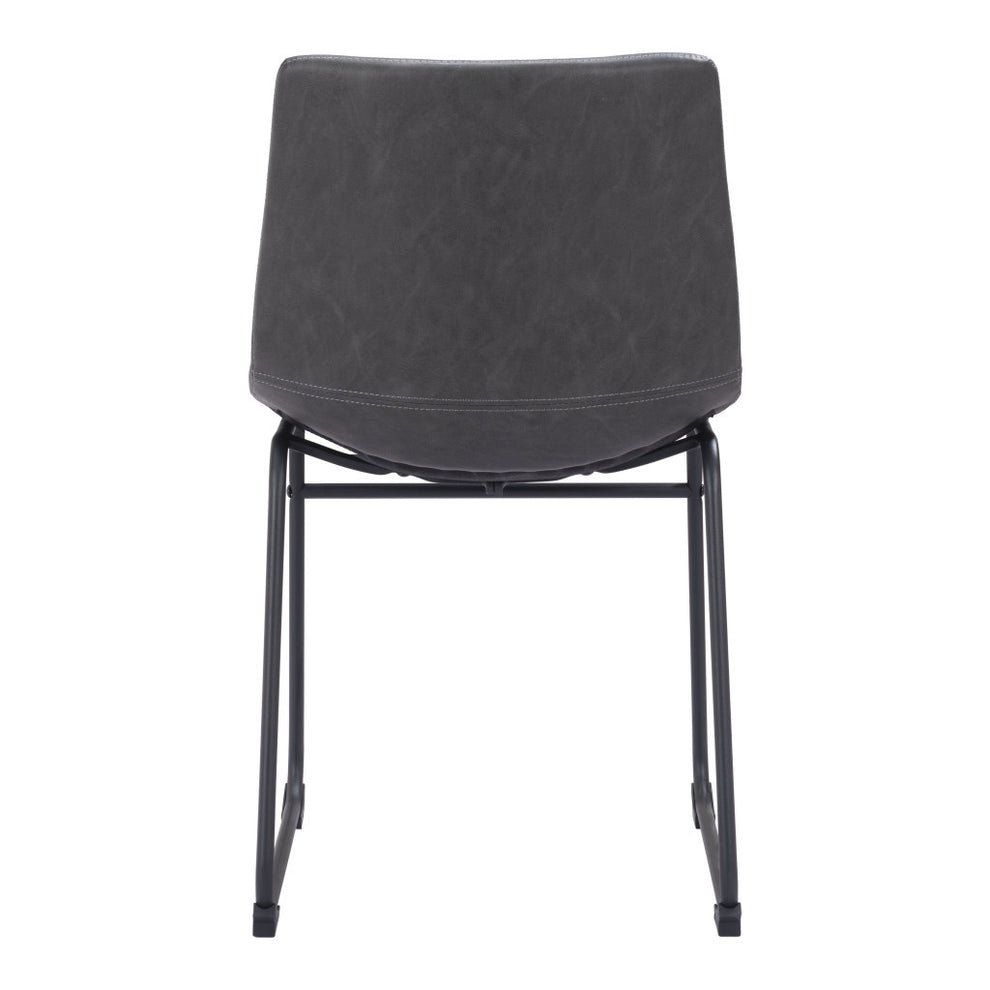 Set Of 2 Black Solid Back Dining Chairs By Homeroots | Dining Chairs | Modishstore - 2