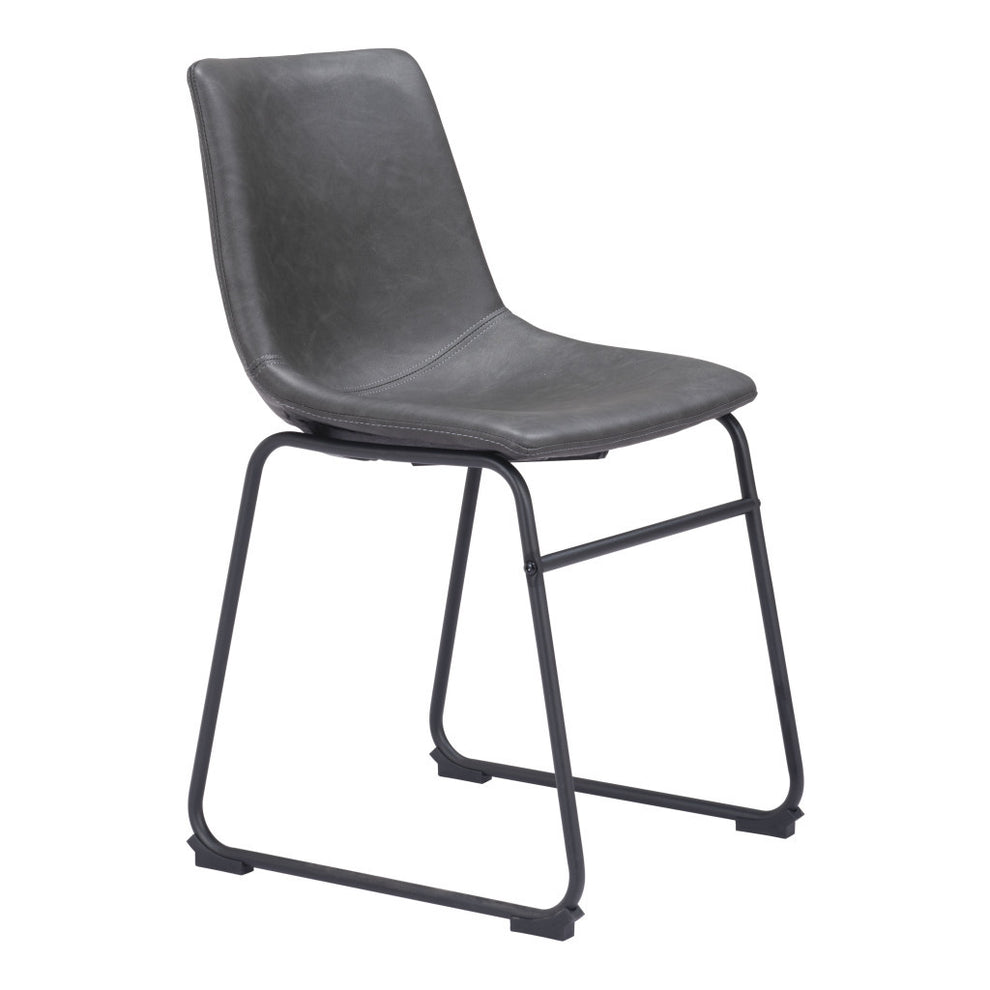 Set Of 2 Black Solid Back Dining Chairs By Homeroots | Dining Chairs | Modishstore - 8