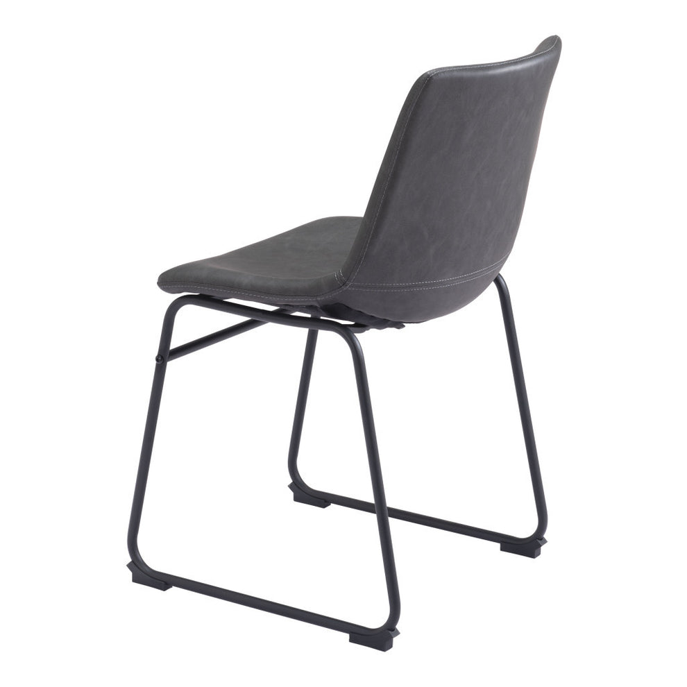 Set Of 2 Black Solid Back Dining Chairs By Homeroots | Dining Chairs | Modishstore - 7