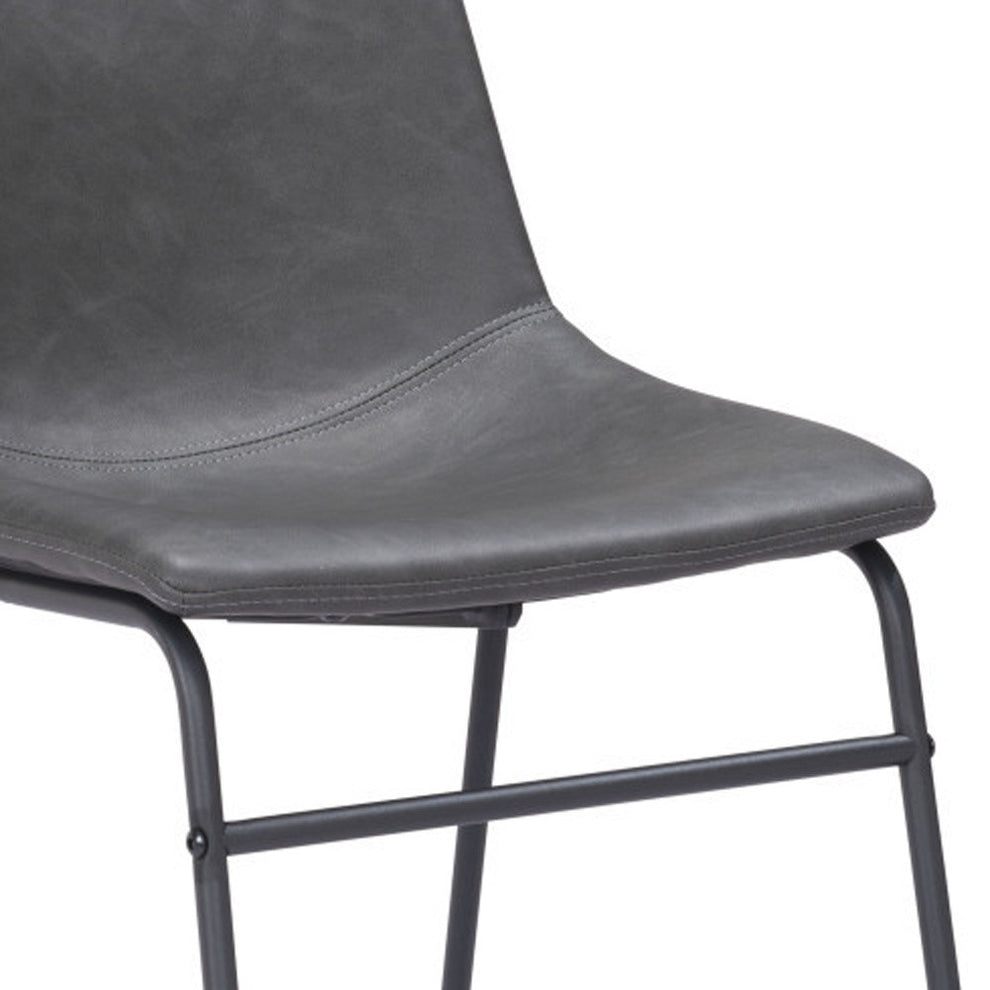 Set Of 2 Black Solid Back Dining Chairs By Homeroots | Dining Chairs | Modishstore - 6