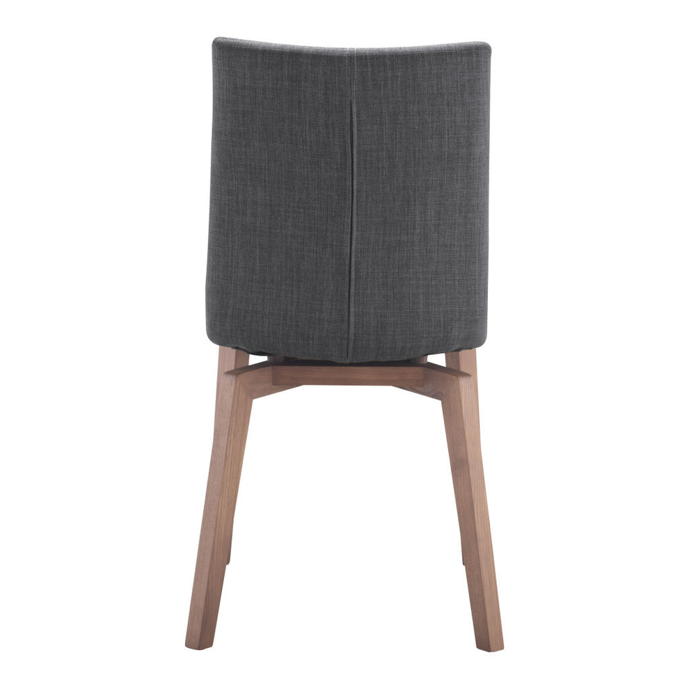 Set of Two Tufted Gray And Brown Upholstered Fabric Dining Side Chairs By Homeroots | Dining Chairs | Modishstore - 5