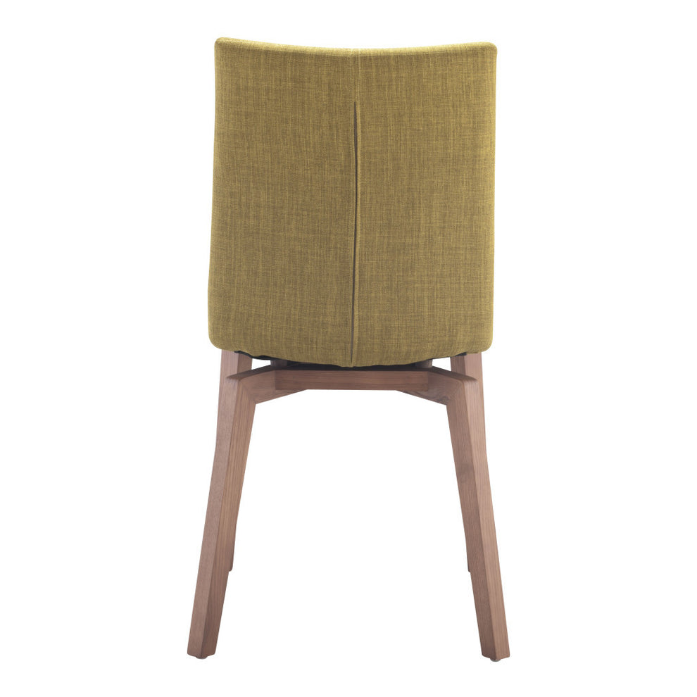 Set of Two Tufted Green And Brown Upholstered Fabric Dining Side Chairs By Homeroots | Dining Chairs | Modishstore - 6