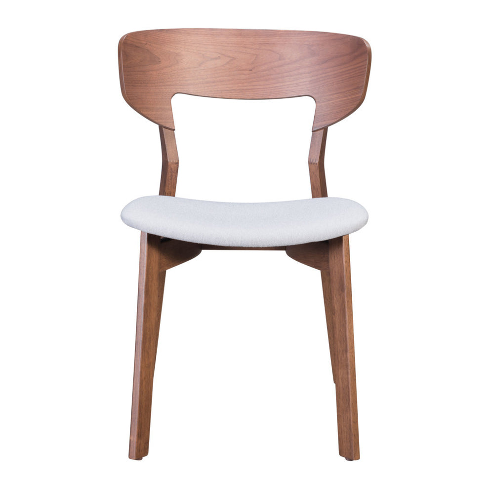 Set of Two Gray And Brown Upholstered Fabric Open Back Dining Side Chairs By Homeroots | Dining Chairs | Modishstore - 4