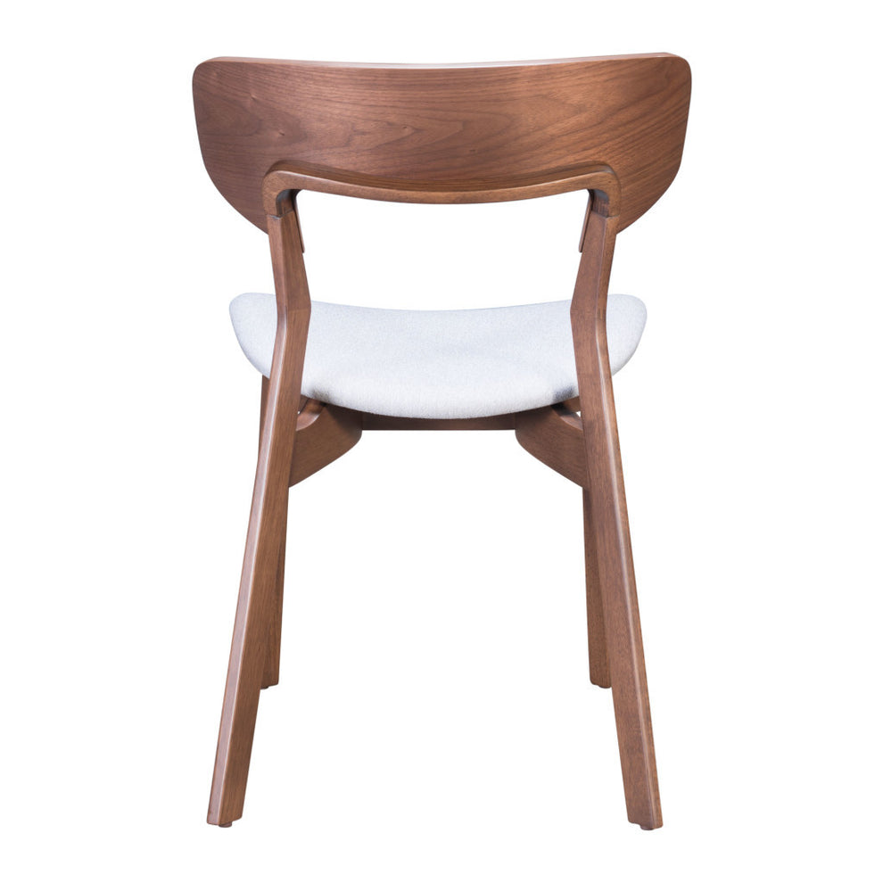 Set of Two Gray And Brown Upholstered Fabric Open Back Dining Side Chairs By Homeroots | Dining Chairs | Modishstore - 5