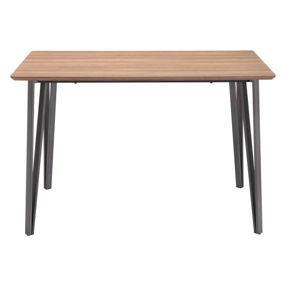 Brown And Gray Wood And Steel Dining Table By Homeroots | Dining Tables | Modishstore - 6