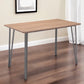 Brown And Gray Wood And Steel Dining Table By Homeroots | Dining Tables | Modishstore - 1