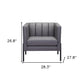 Light Gray And Black Faux Leather And Faux Leather Club Chair By Homeroots | Accent Chairs | Modishstore - 7