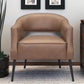 Brown And Black Faux Leather And Upholstered Club Chair By Homeroots | Accent Chairs | Modishstore - 2
