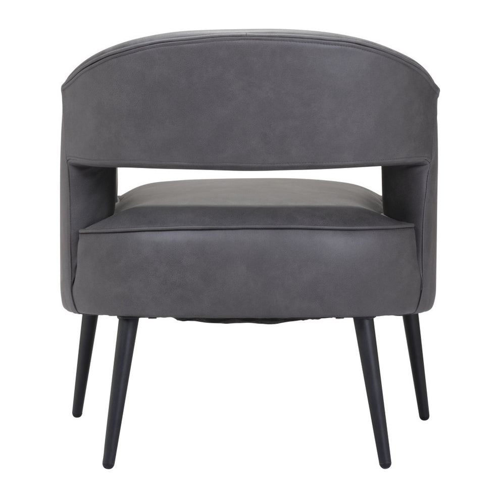 Gray And Gold Faux Leather And Upholstered Arm Chair By Homeroots | Accent Chairs | Modishstore - 4