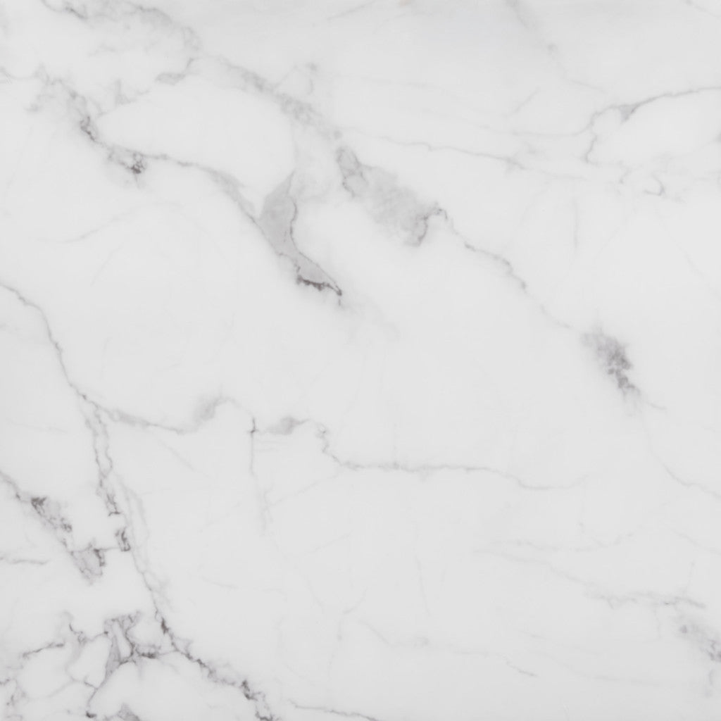 Set of Two White and Black Faux Marble And Glass And Steel Round Bunching Coffee Tables By Homeroots | Coffee Tables | Modishstore - 3