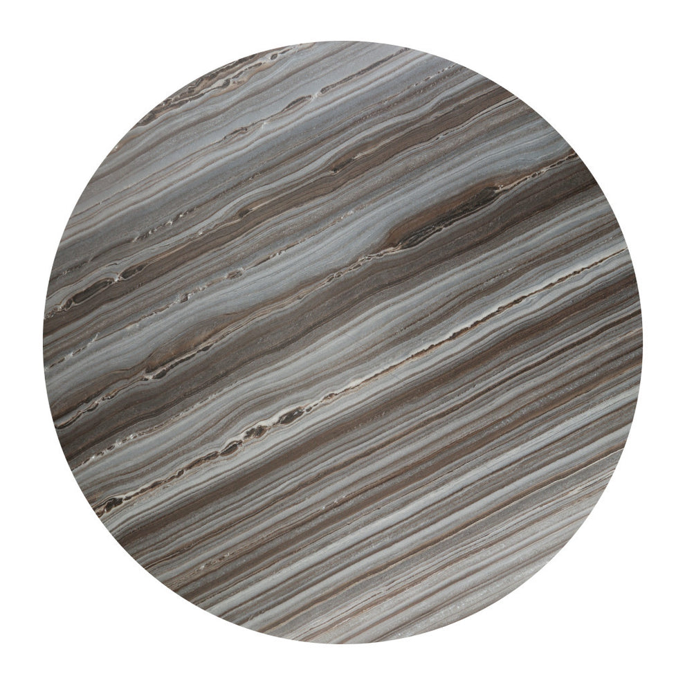 Gray and Black Faux Marble And Steel Round Coffee Table By Homeroots | Coffee Tables | Modishstore - 6