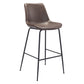 Brown and Black Steel Low Back Bar Height Bar Chair By Homeroots | Bar Stools | Modishstore - 4
