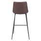 Brown and Black Steel Low Back Bar Height Bar Chair By Homeroots | Bar Stools | Modishstore - 5