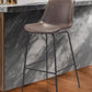 Brown and Black Steel Low Back Bar Height Bar Chair By Homeroots | Bar Stools | Modishstore - 1