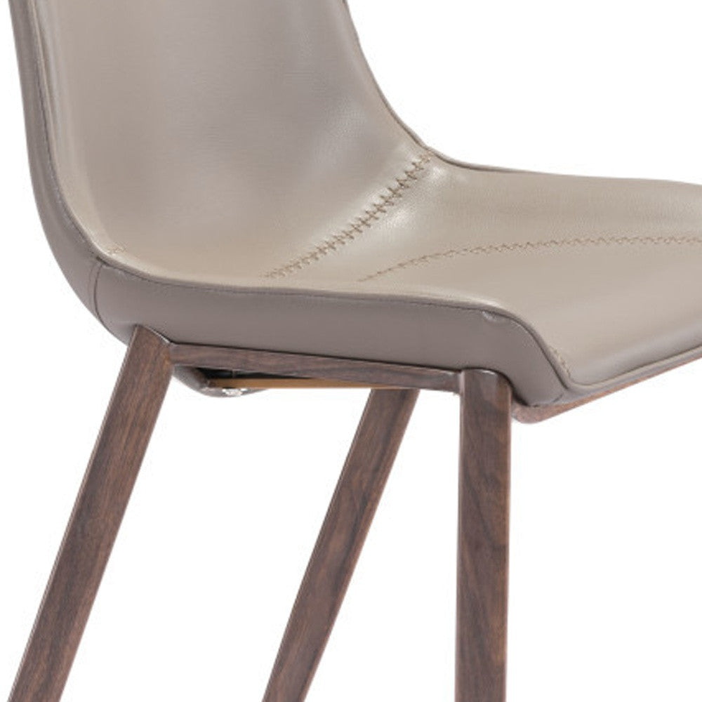 Set of Two Gray And Brown Steel Low Back Bar Height Bar Chairs By Homeroots | Bar Stools | Modishstore - 7