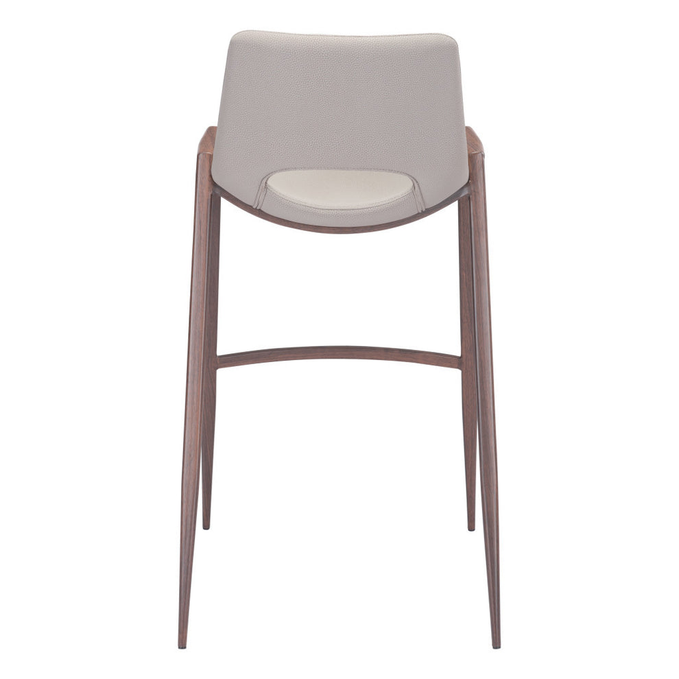 Set of Two Beige And Brown Steel Low Back Bar Height Bar Chairs By Homeroots | Bar Stools | Modishstore - 5