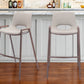 Set of Two Beige And Brown Steel Low Back Bar Height Bar Chairs By Homeroots | Bar Stools | Modishstore - 1