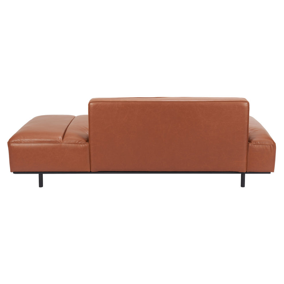 Brown Faux Leather Sofa With Black Legs By Homeroots | Sofas | Modishstore - 4