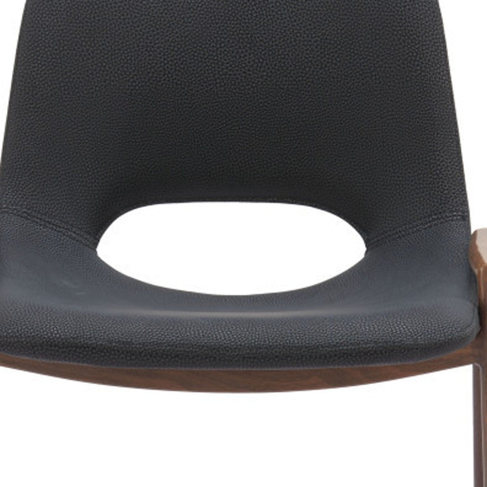 Set of Two Black And Brown Steel Low Back Counter Height Bar Chairs By Homeroots | Bar Stools | Modishstore - 7