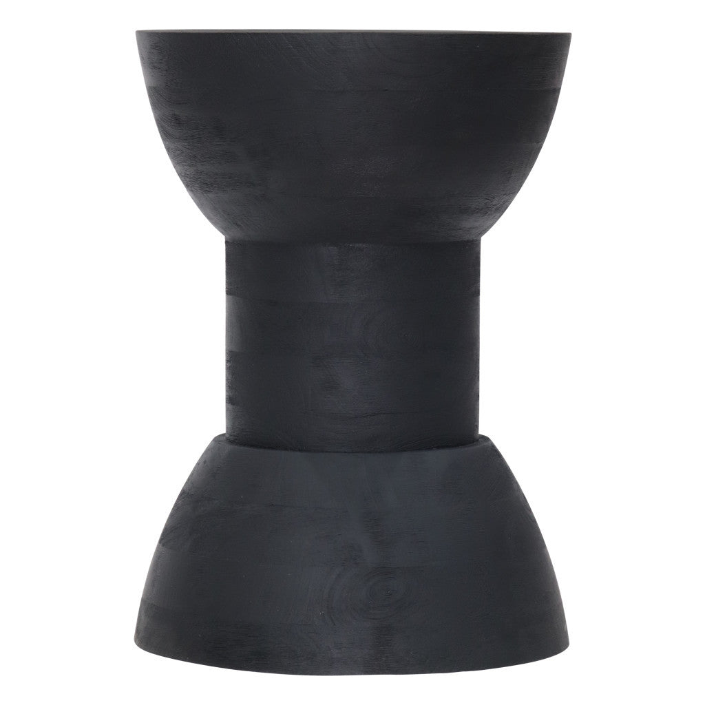 Black Solid Wood Backless Bar Chair By Homeroots | Bar Stools | Modishstore - 2