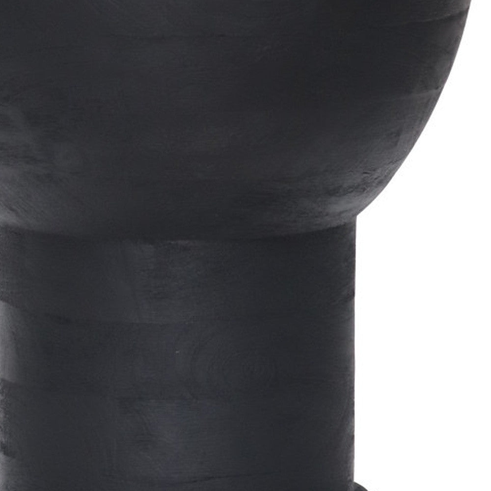 Black Solid Wood Backless Bar Chair By Homeroots | Bar Stools | Modishstore - 5