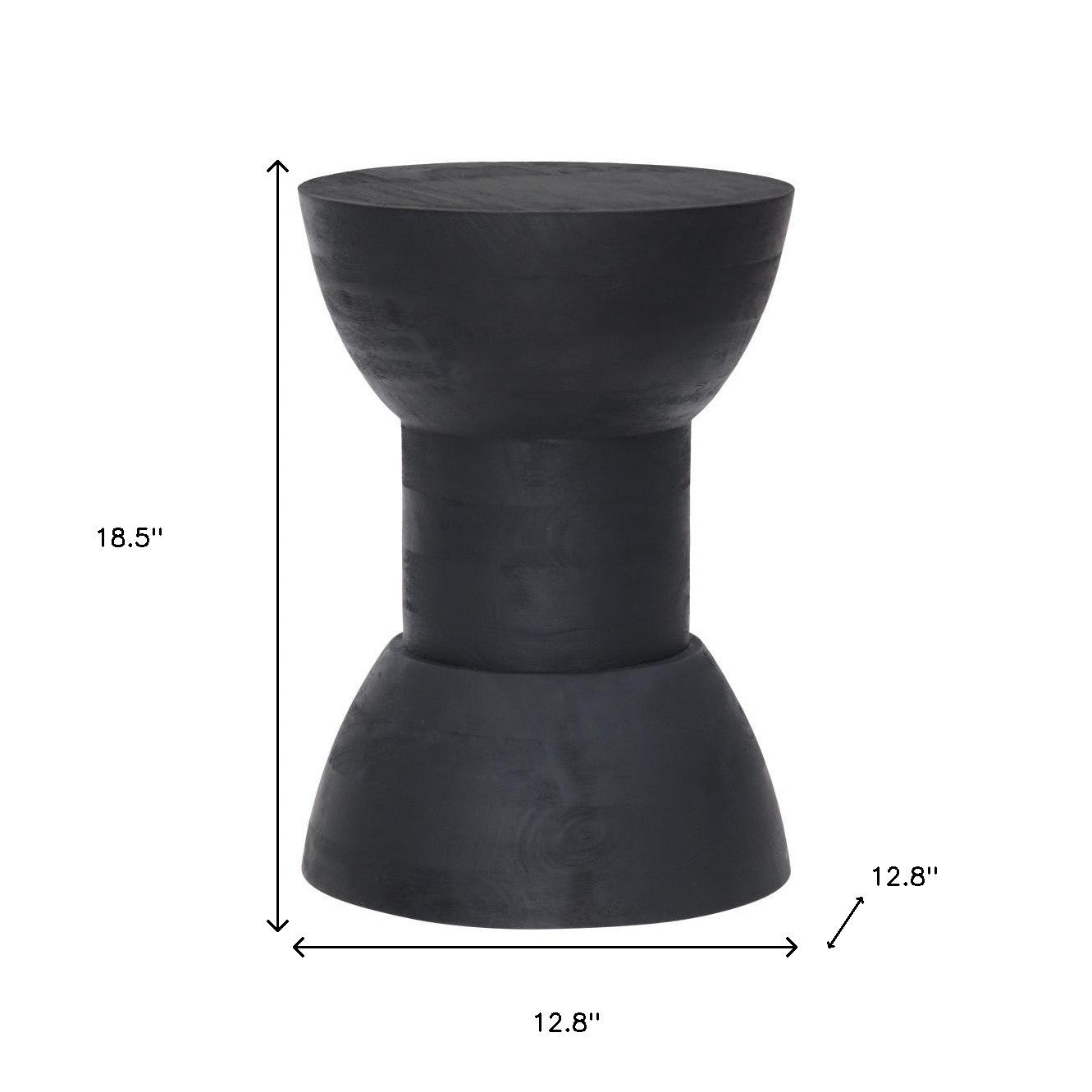 Black Solid Wood Backless Bar Chair By Homeroots | Bar Stools | Modishstore - 3