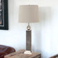 Set of Two Modern Distressed Gray and Silver Table Lamps By Homeroots | Table Lamps | Modishstore - 7
